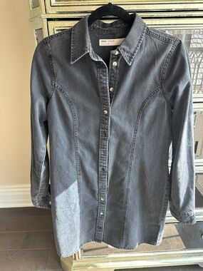 ASOS Black Washed Denim Mini Dress